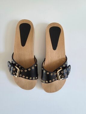 Isabel Marant Jaso Black Leather Women's Sandals